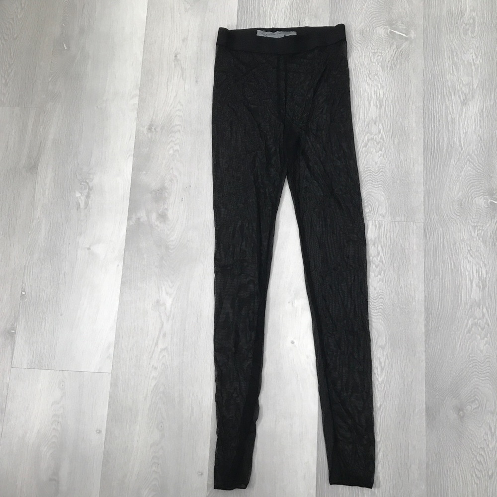 RAQUEL ALLEGRA SHEER DISCO PANT BLACK WOMENS 1 SMALL